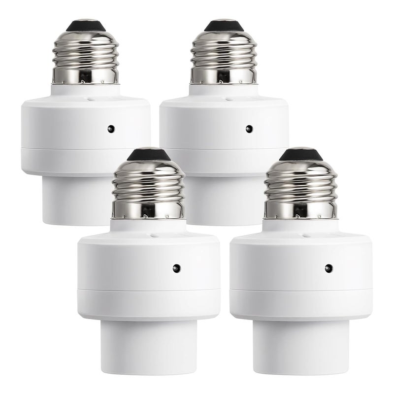 DEWENWILS Light Sensor Socket, Dusk to Dawn Sensor Socket, E26 E27 Light Bulb Socket for Light Fixtures, Compatible with Incandescent/CFL/LED/Halogen Bulbs, 4 Pack, ETL Listed - Image 1